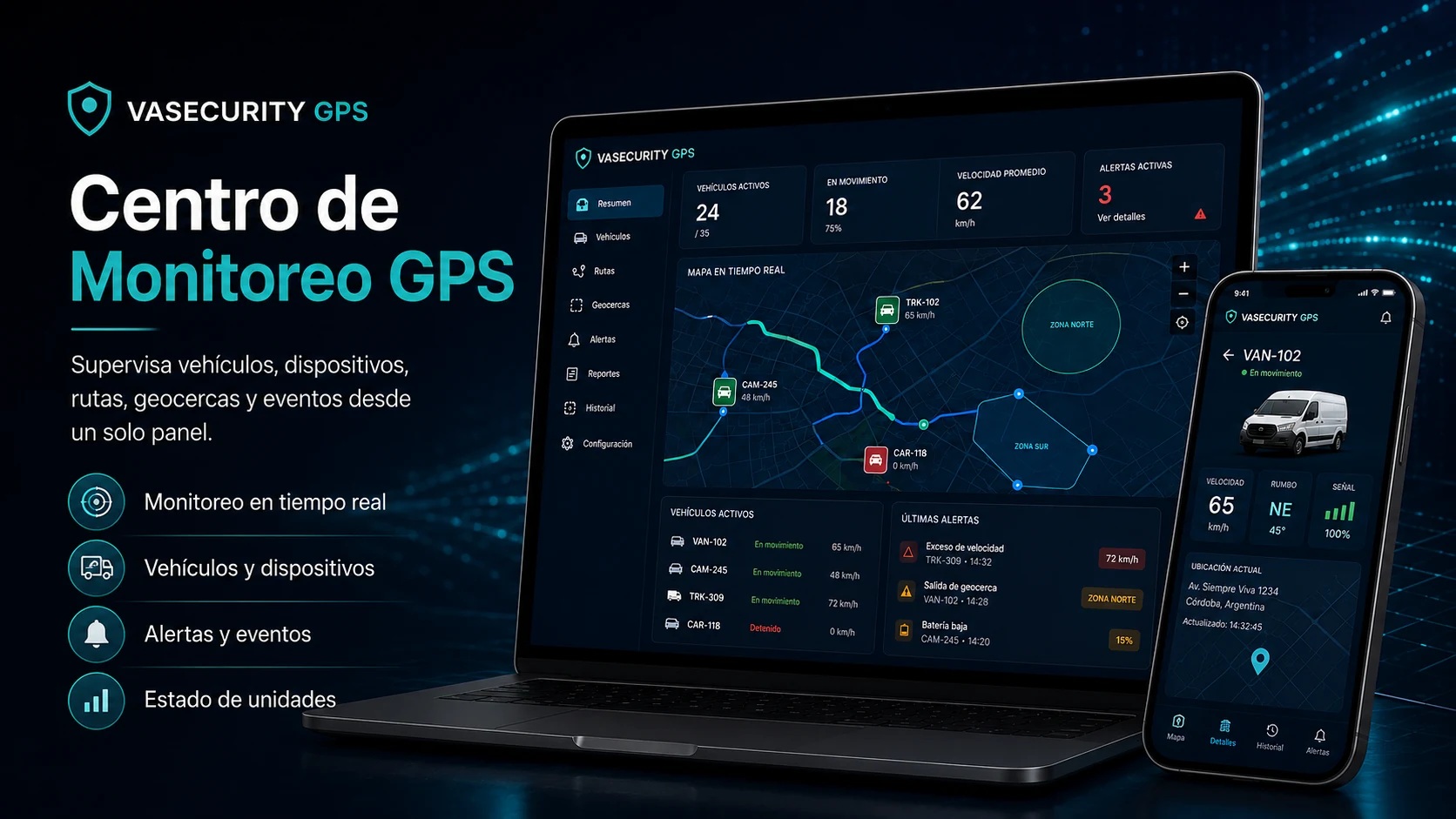 Centro de Monitoreo GPS - VASECURITY GPS